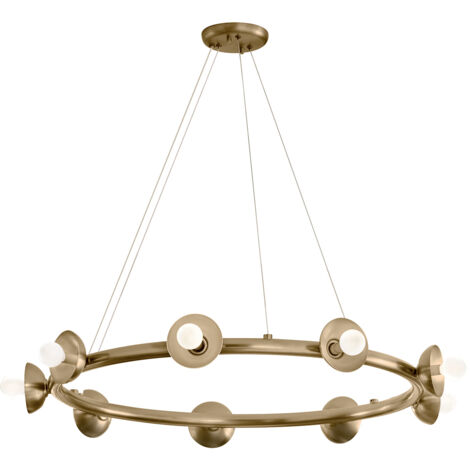 Lampadario ring loft oro 88cm 9xE14 Kichler Palta