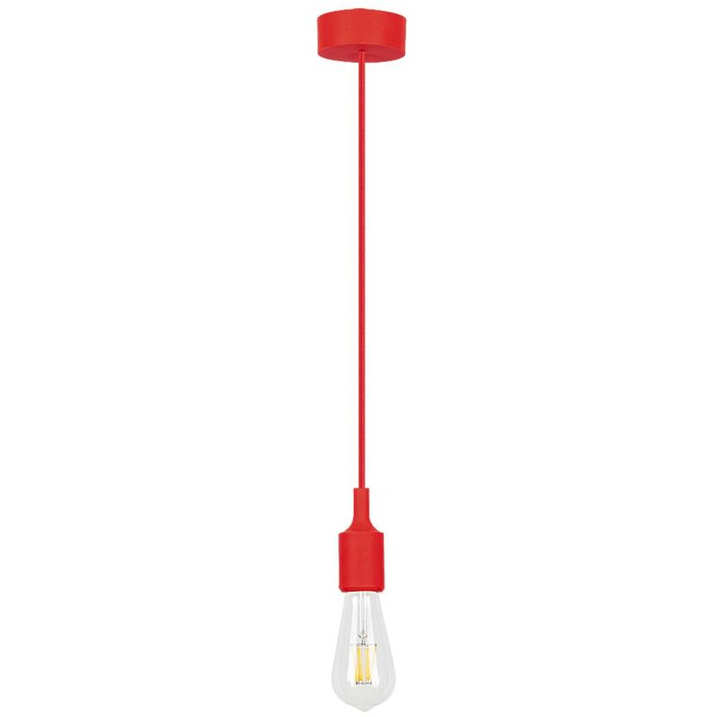 Image of lampadario roxy silicone rosso Ø8cm H: 150cm