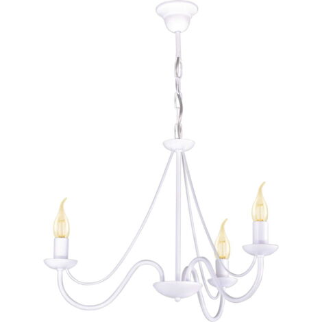 Lampadario rustico bianco 3 luci E14 Kaja Bartez K-3995