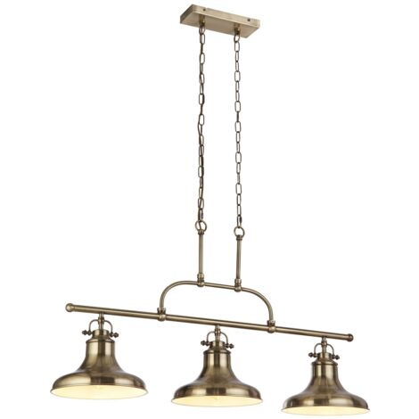 Lampadario Rustico-Country Dallas Acciaio Ottone 3 Luci E27