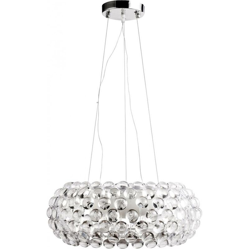 Image of Lampada da soffitto - Lampada a sospensione in sfere di vetro cristallo - 35cm - Savoni Trasparente - Acrilico, PPa - Trasparente