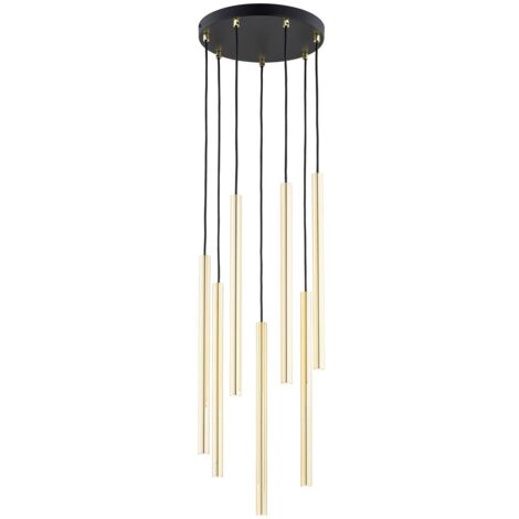 Lampadario SELTER glamour oro/nero Ø30 regolabile 7xG9