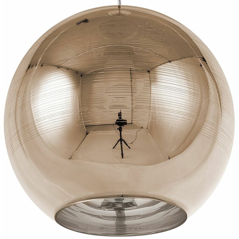 Image of Lampadario sferico in vetro dorato Asaro