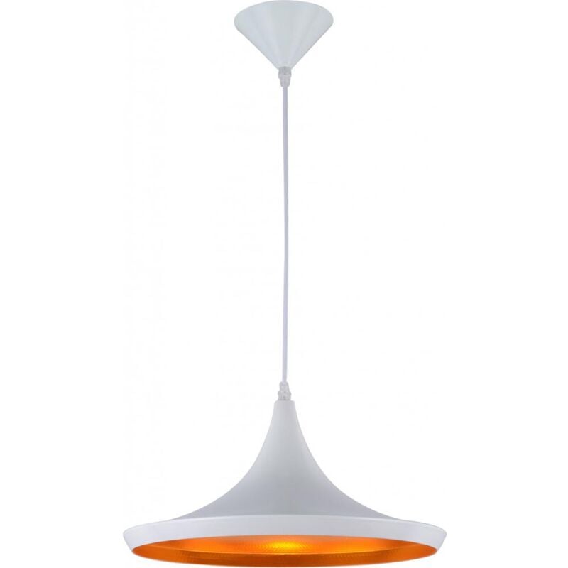Lampadario - Lampada a Sospensione Design Industriale - Extensive Bianco - Alluminio, Metallo