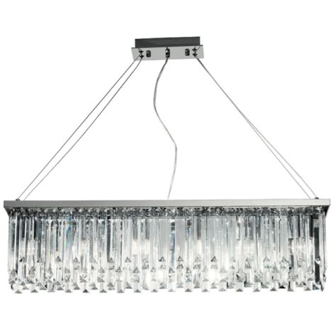 Lampadario sospensione a 6 luci E14 - BATIDA cristallo L87 cm