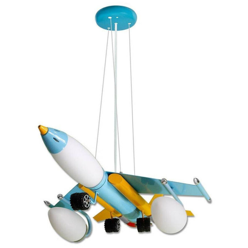 Lampadario Sospensione Aereo Da Caccia Colorato 5 Attacchi E14 B45 - - Trade Shop Traesio