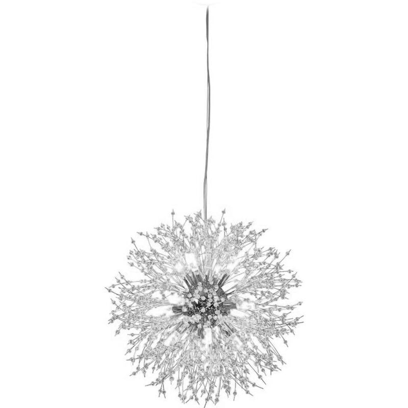 Image of Vetrineinrete - Lampadario sospensione con cristalli in acrilico contemporaneo attacco g9 lampada da soffitto fuochi d'artificio argento