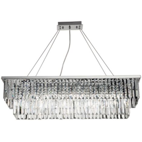 Lampadario sospensione DAIQUIRI a 8 Luci in metallo 100 cm con decorazioni in cristallo