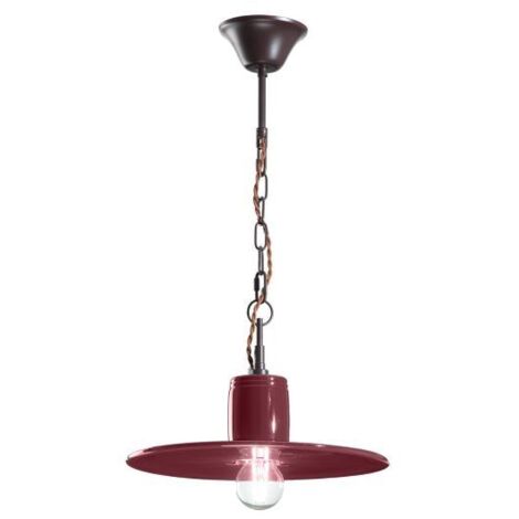 LAMPADARIO SOSPENSIONE IN CERAMICA COLOR BORDEAUX 1XE27 LAND ONDALUCE