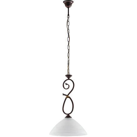Lampadario Sospensione in Ferro 1 Luce Attacco E27 - Potenza 55W - Ø30cm colore Nero e Ruggine