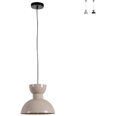 Lampadario Sospensione Metallo Blu Moderno da Interni - SHIORI - Colore: Beige - Dimensione: D 30