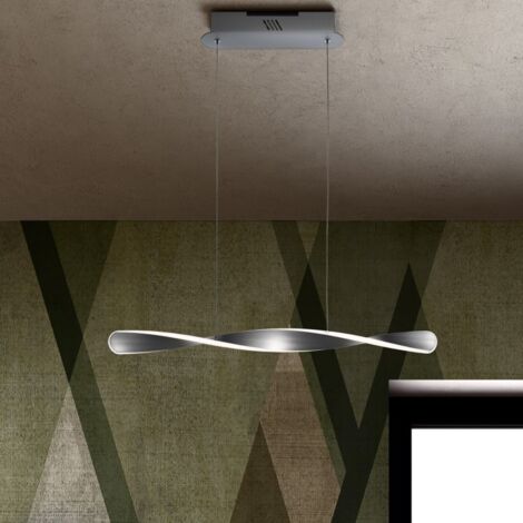 Lampadario Sospensione nero o argento - Per salotti e camere da Letto - The Twists  Argento