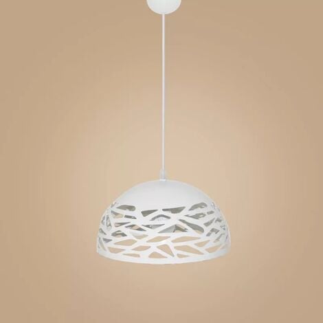 MM_UNVERIFIED_BRAND Lampadario sospeso a campana cupola luce led E27 in metallo nero bianco moderno