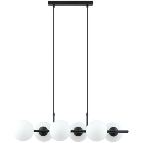 Lampadario sospeso Emibig RORY 6 luci opale nero E14