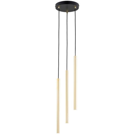 Lampadario sospeso glamour oro tondo 3 pendenti G9