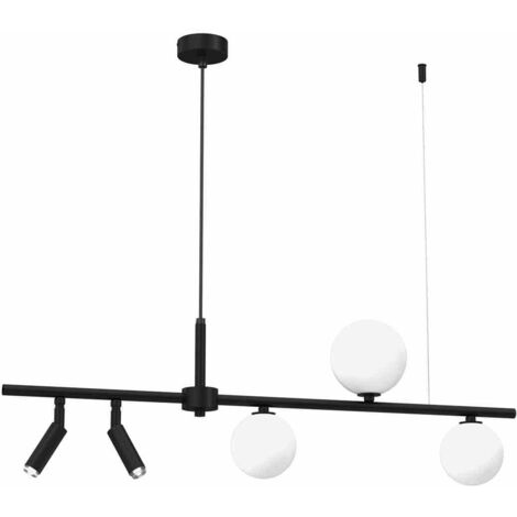 Lampadario sospeso Milagro Sirio 5 luci G9 nero/bianco