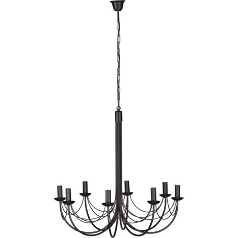 Lampadario sospeso rustico nero Ø79 8xE14 Kaja Perseo