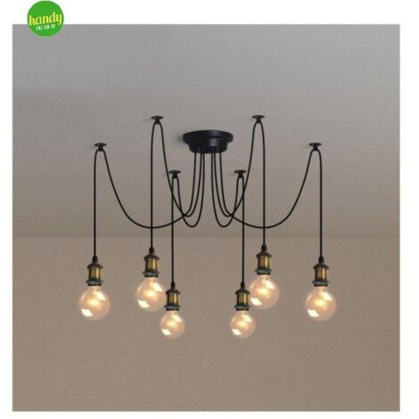 LAMPADARIO SPIDER OTTONE 6 CAVI