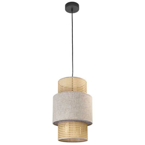 LAMPADARIO STILE INDUSTRIAL 30X44 CM CON PARALUME CREMA E BIANCO