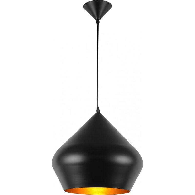 Image of Lampada da soffitto in alluminio - Lampada a sospensione dal design industriale - Strong Nero - Alluminio, Metallo - Nero