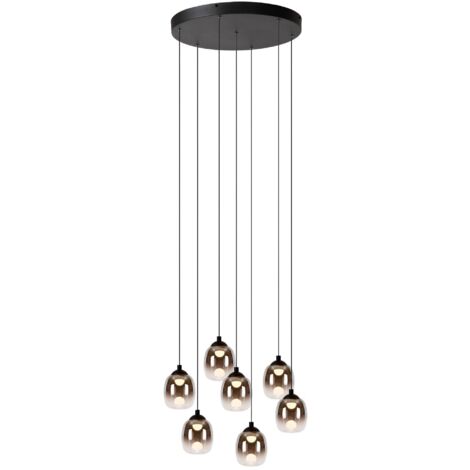 Lampadario Tamino Lucide glamour nero 7 luci LED 3000K