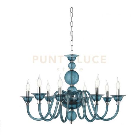 LAMPADARIO TEBE 8 LUCI OTTANIO E CROMO ATTACCO E14 D.87CM