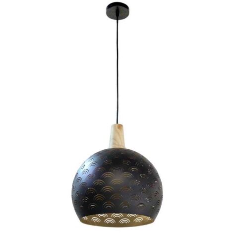 LAMPADARIO TONDO IN METALLO 30 X 106 CM IN COLORE NERO E ORO