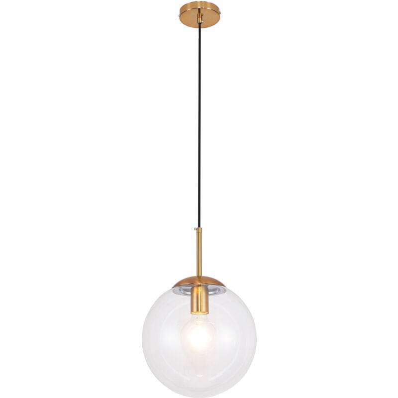 Image of Lampada a Soffitto Design Sfera - Lampada a Sospensione in Cristallo - Alvis Trasparente - Vetro, Metallo - Trasparente