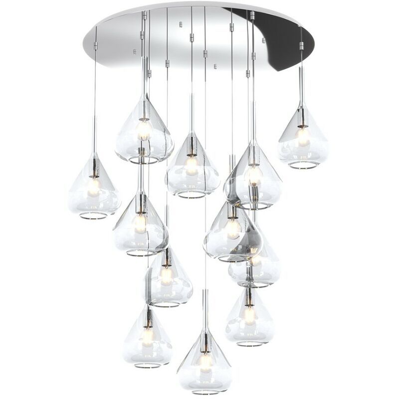 Image of Top-light - Lampadario top light kona 1177 cr s12 t tr e27 led lampada soffitto moderna