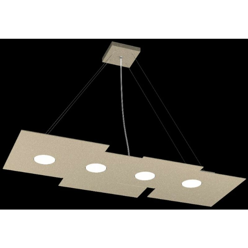 Image of Top-light - Lampadario moderno top light plate 1129 s4 r gx53 led metallo monoemissione sospensione, finitura metallo sabbia - Sabbia