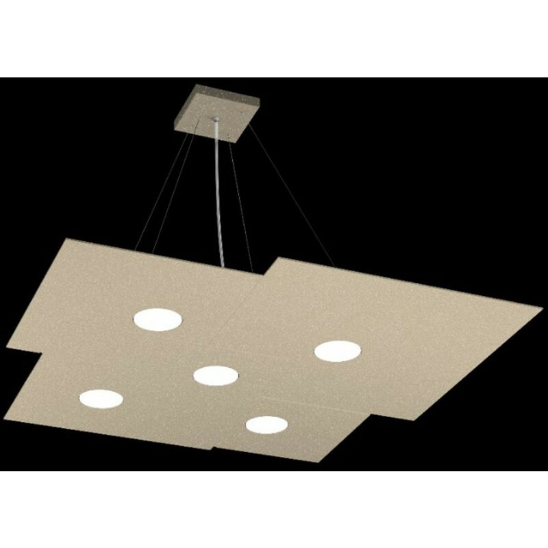 Image of Top-light - Lampadario moderno top light plate 1129 s5 gx53 led metallo monoemissione sospensione, finitura metallo sabbia