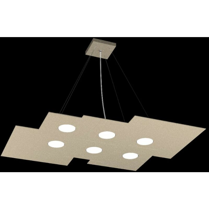 Image of Top-light - Lampadario moderno top light plate 1129 s6 r gx53 led metallo monoemissione sospensione, finitura metallo sabbia