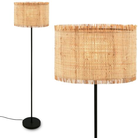Lampadario Vintage Borra Metallo Paglia Nero 1 Luce E27