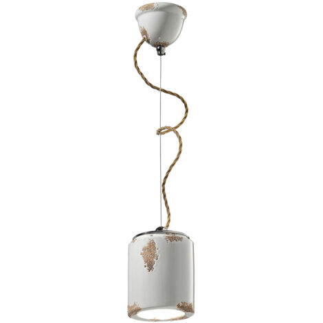 Lampadario Vintage Ceramica Bianca 1 Luce E27