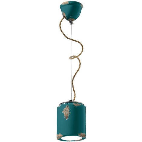 Lampadario Vintage Ceramica Verde 1 Luce E27