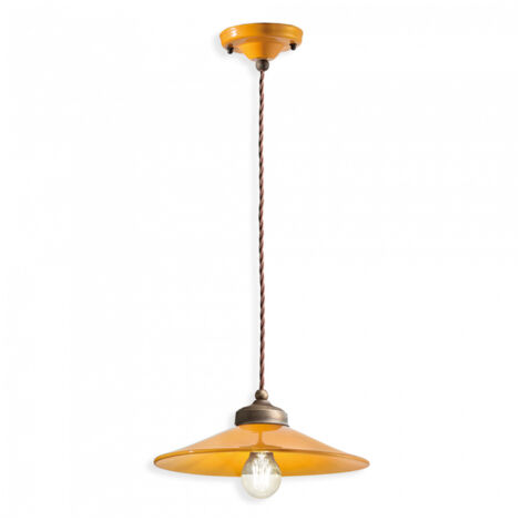 Lampadario Vintage Colors Ferro E Ceramica 1 Luce E27 30Cm