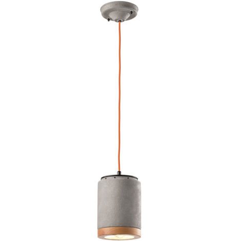 Lampadario Vintage Mateca Ferro E Ceramica Cemento 1 Luce E27