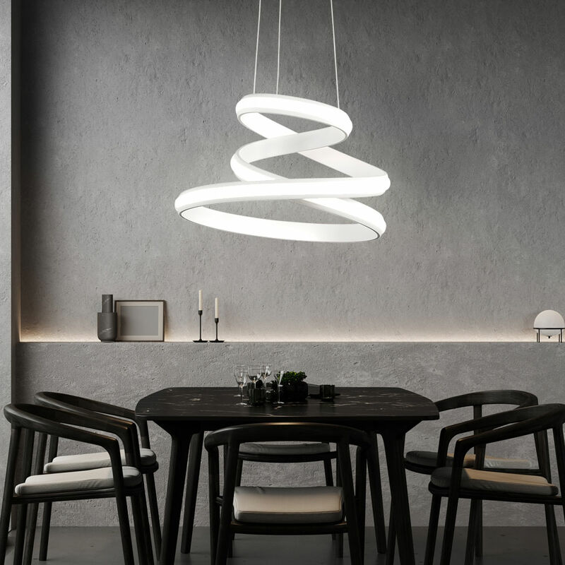Image of Lampade a sospensione lampade da soffitto soggiorno appeso tavolo da pranzo lampada moderna bianca led lampada a sospensione dimmerabile, metallo