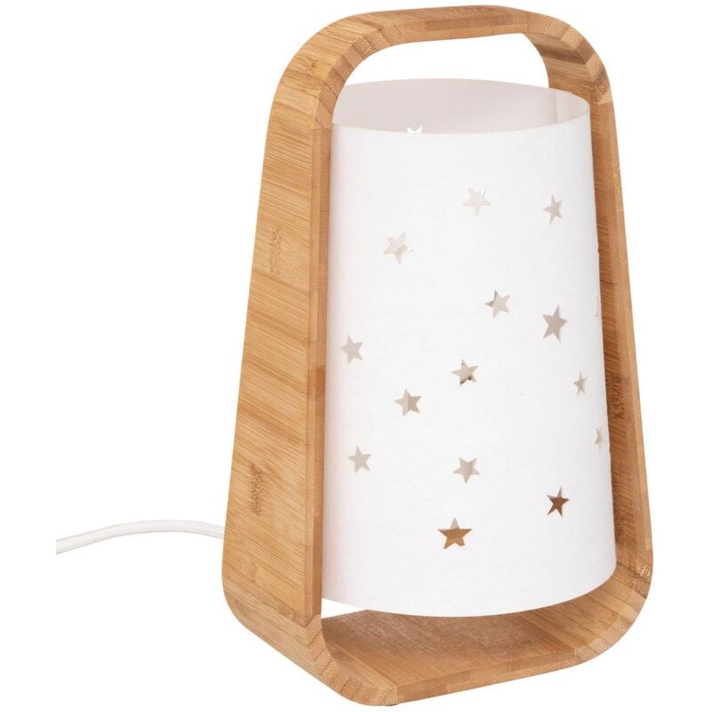 Image of Lampada a stella in bambù bianco per bambini h27cm - Atmosphera créateur d'intérieur - Bianco