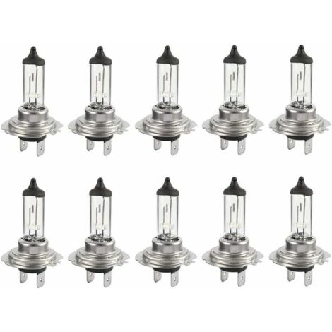 Lampade alogene - Confezione da 10 lampadine alogene LED 12V H7 55W, lampadine a luce bianca calda durevoli per abbaglianti/anabbaglianti dell'auto
