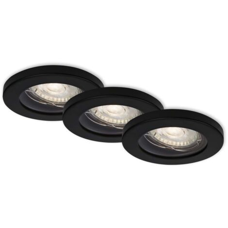 Lampade da incasso a LED, set da 3 GU10 IP65 5 W nero opaco metallo-plastica Briloner