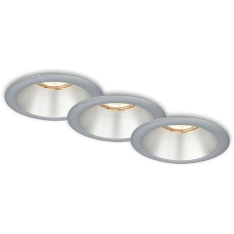Lampade da incasso a LED, set da 3 GU10, portalampada incassato IP23 cromato Ø9,5cm Briloner