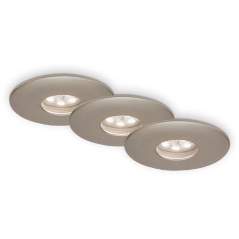 Lampade da incasso a LED set da 3 IP44 1,8 W 3000K argento plastica Briloner