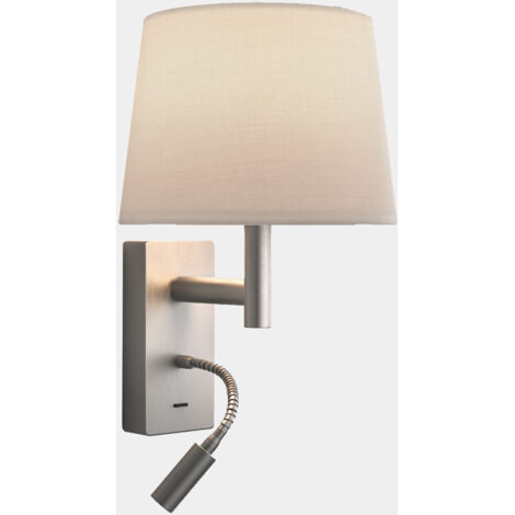 Lampade da parete Metrica Shade Extend Reader LED E27 17.3 Bianco caldo - 2700K ON-OFF Nichel satinato 137lm