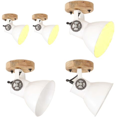 Lampade da Parete/Soffitto 2 pz Industriale Bianca 20x25 cm E27 - Lampade da soffitto - Luce calda