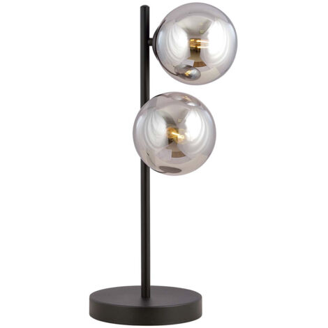 Lampade Da Scrivania Minimal Durga Acciaio Nero Grigio 2 Luci E14 Ip20