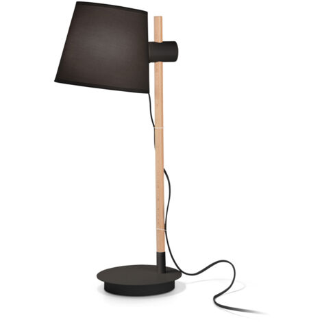 Lampade Da Scrivania-Ufficio Industrial-Minimal Axel Legno Nero 1 Luce E27
