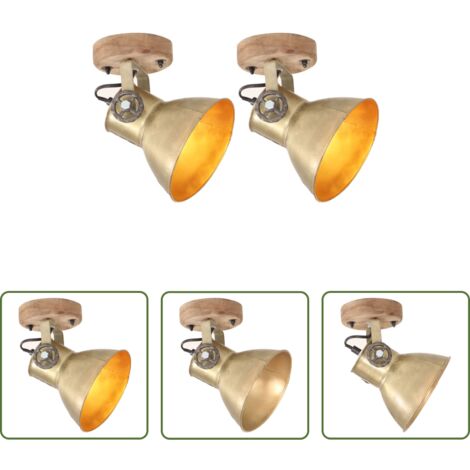 Lampade da soffitto -  Lampade da Parete/Soffitto 2 pz Industriale Ottone 20x25 cm E27