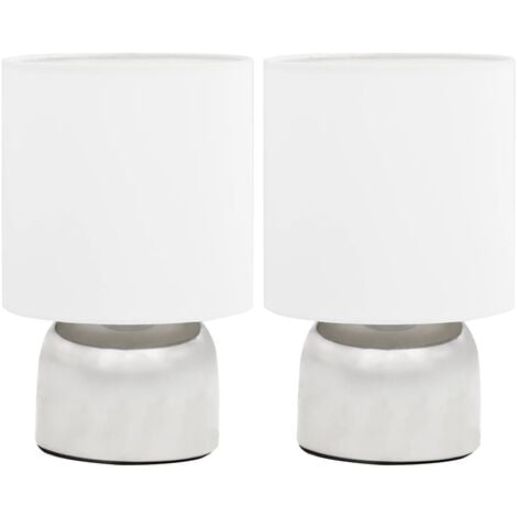 Lampade da Tavolo 2 pz Pulsanti Touch Bianche E14 vidaXL