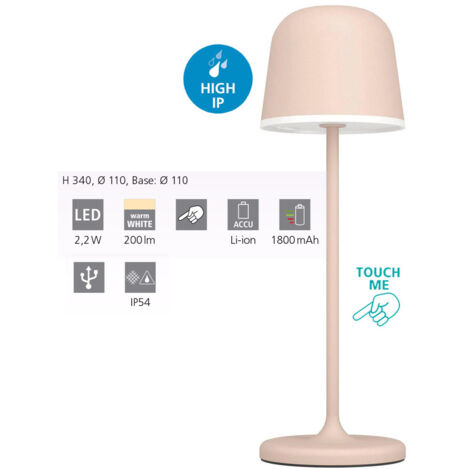 Lampade Da Tavolo Esterno Mannera Alluminio Marrone Policarbonato Bianco Led
